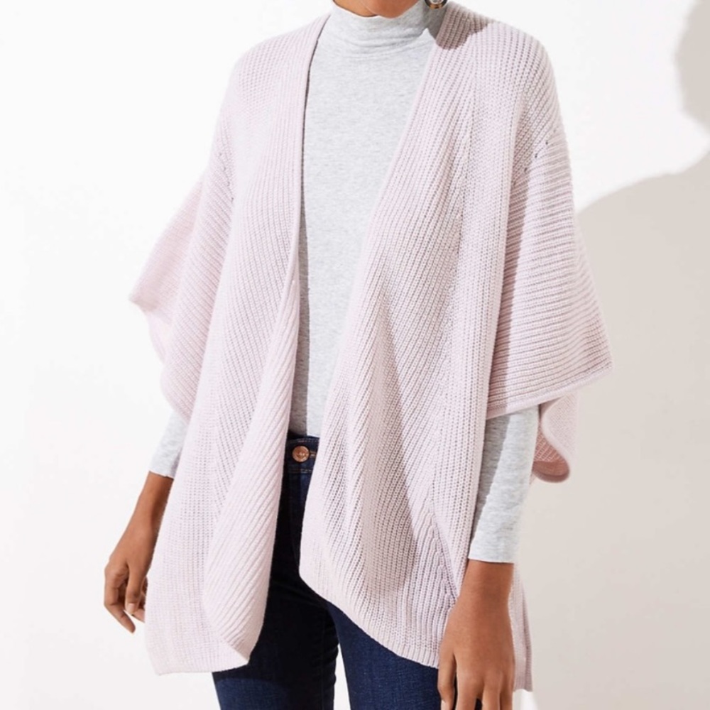 Pointelle Ribbed Wrap loft blush